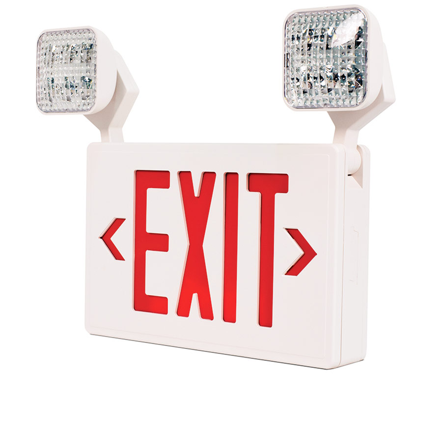 EL-7027AR LED exit sign twin spotlights