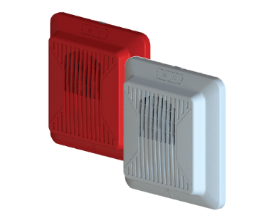 Mircom's SPP-204 wall mount speakers in red and white